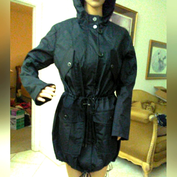 BNWT EXQUISITE JACKET BY URBAN REPUBLIC SZ. MED BLACK W/ DRAWSTRINGS PKTS HOODIE - Picture 1 of 15